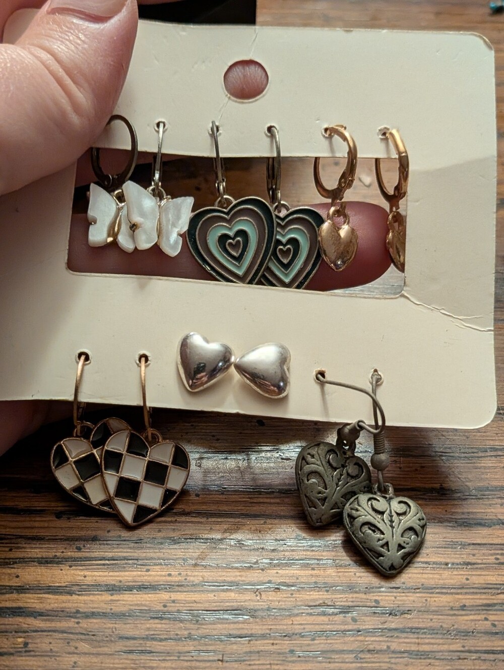 Assorted Heart and Butterfly Earring Set - Mixed Metal and Enamel